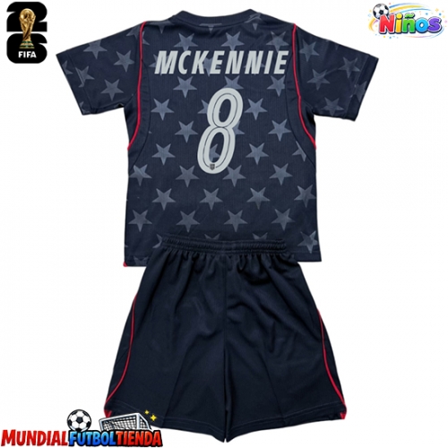 Camiseta Estados Unidos Weston McKennie #8 Segunda Equipación Replica Mundial 2026 para niños mangas cortas (+ Pantalones cortos)